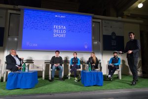 Da sinistra Luigi Abete - Filippo Tortu - Chiara Mormile - Angelica Impronta - Giorgio Avola - Alessandro Antinelli